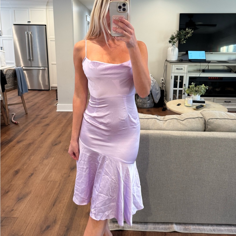Boohoo Satin Lilac Dress Size 2 NWT
